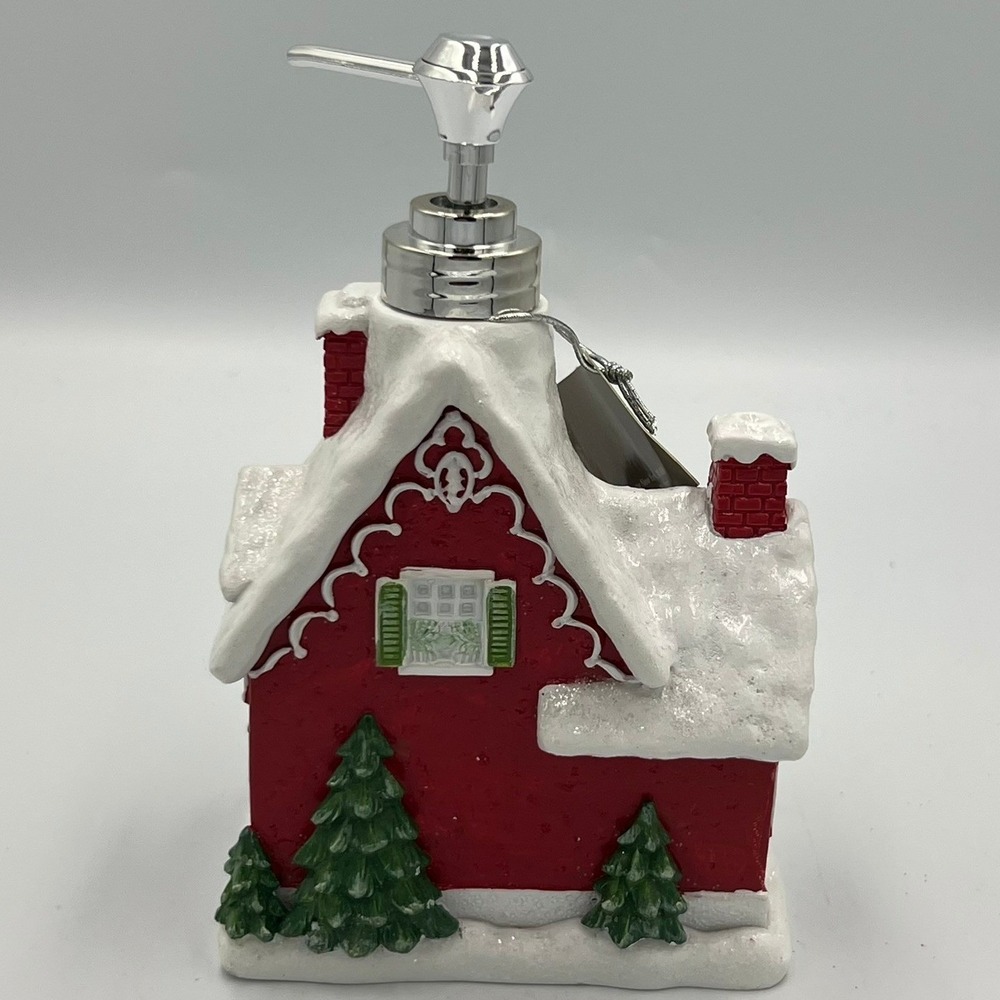 Croscill Soap Dispenser Red NWT Christmas Gingerbread House - Picture 4 of 7